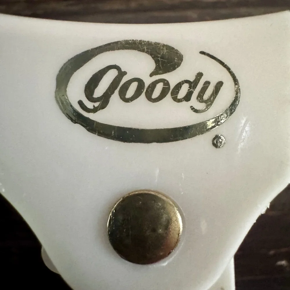 Vintage Goody Folding Hair Brush and Comb 2-in-1 Travel Tool White Black USA Y2K